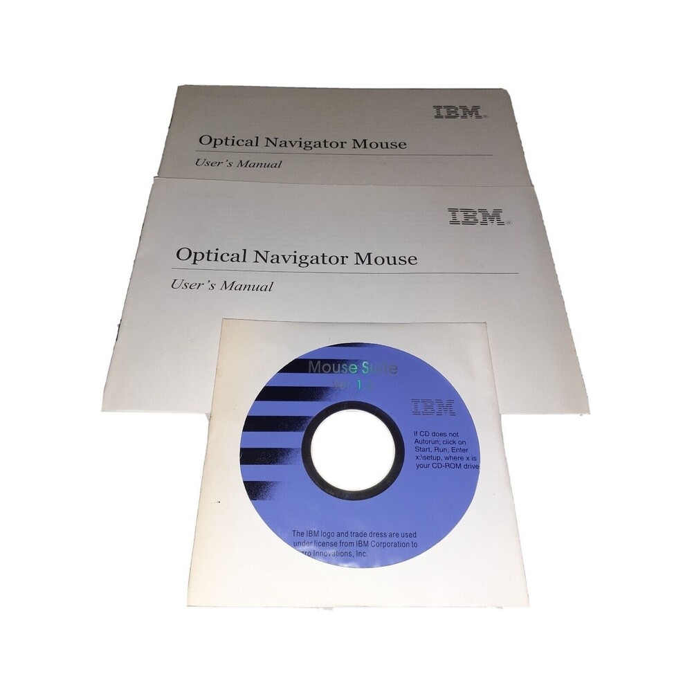 IBM Mouse Suite Ver 1.6 CD-Rom And User Manuals Win 98/Win ME *NO MOUSE*